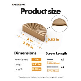 JIASENBAO 5 Pack Champagne Bronze Cabinet Pulls 3" Hole Center Cup Flat Drawer Pulls Kitchen Cupboard Bathroom Dresser Cabinet Hardware Handles Zinc Alloy