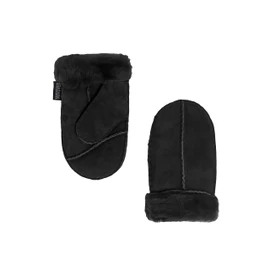 Nordvek Childrens Sheepskin Mittens - Split Palm - Kids Winter Gloves 325-100 (Large (Approx. 6-8 Years), Black)