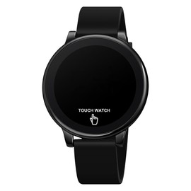 TOOCAT Fashion LED Watches, Black Touchscreen Electronic Watch, Silicone Strap, Water-Resistant to 30 Meters, Unisex, for Teens and Students
