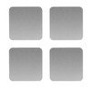 4pcs Sliver Square Stainless Steel Coasters 8.5cm Heat Insulation Metal