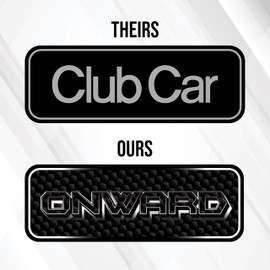 Club Car Onward Decal Badge Replacement Emblem for Club Car Onward Golf Carts - Multiple Color Options - 3D Carbon Fiber Design - Made in The USA - Size 6.4" x 2.7"