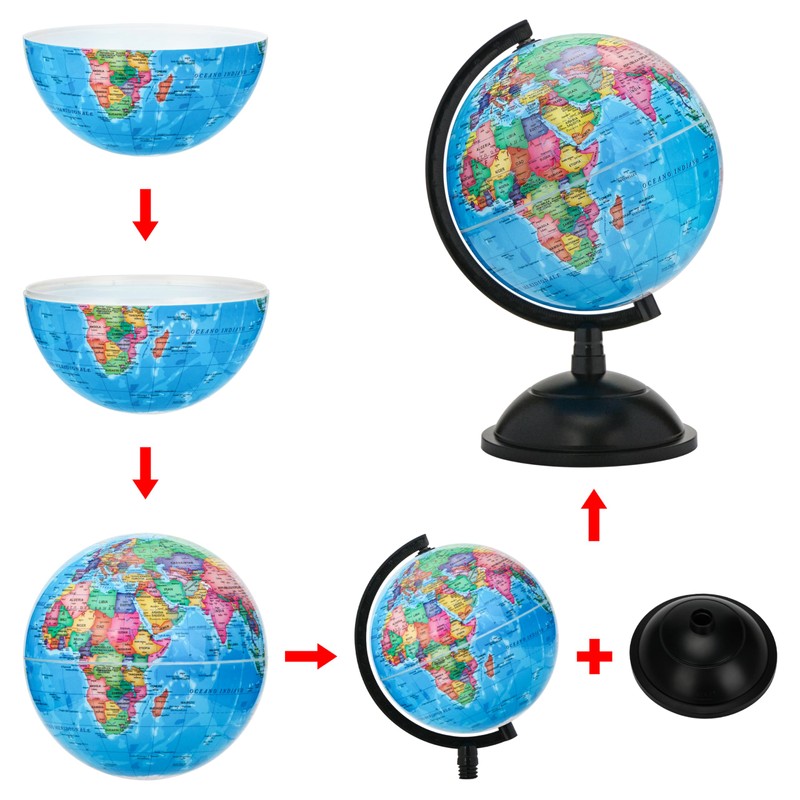 Exerz Educational World Globe 20cm Swivel Rotating Desk Top Globe