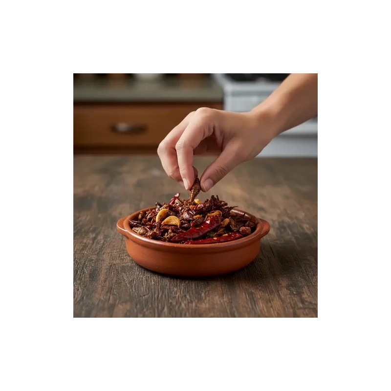 100 G Chapulines Ajo Y Chile Oaxaqueños Grandes Al Vacio
