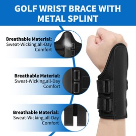 2-Pack Golf Training Aids, Golf Wrist Trainer with Adjustable Support, Wrist Training Aid for Swing Posture Correction, Brace for Muscle Memory Development, Senior and Beginner Golfers