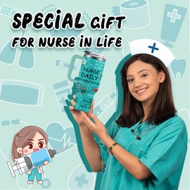 Nurse Gifts for Women, Nurse Daily Affirmations Tumbler Cup 40 OZ, LPN RN Gifts for Nurses Practitioner, Nurse Appreciation Gift, Nursing School Graduate Birthday Christmas Gifts for Nurse Week/Day