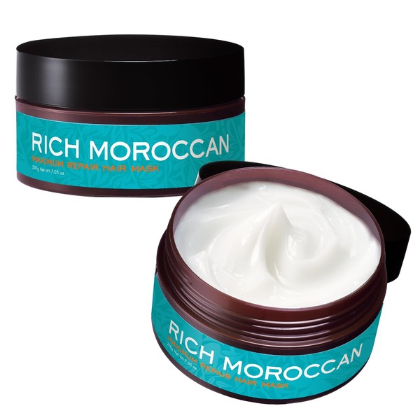 Rich Moroccan Maximum Repair Hair Mask, 200g x 2, Rinse Treatment Argan Oil (Made in Japan), Hair Pack, Hair Mask, Salon, Moist