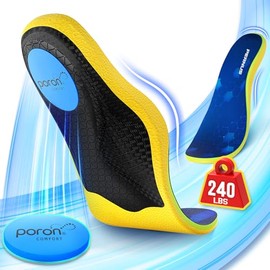 Plantillas para alivio de fascitis plantar para hombres de más de 240 libras, insertos de zapatos PORON cómodos para mujeres, insertos de soporte de a