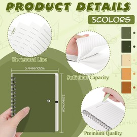 Resurhang 15 Set Small Notebook Journal with Pen Bulk 4.5 * 5.5 Inch Pocket Size Spiral Lined Notepad for Women Men 100 Pages Notebook Employee Appreciation Gift for Work Study (Boho)