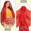 GZJINYUAN 4Pcs Belly Dancer Outfit Sets, Chiffon Head Scarf,Belly Dance