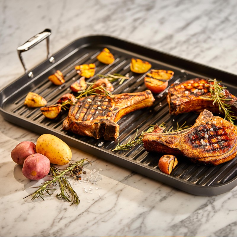 All-Clad HA1 Hard Anodized Nonstick Grill/Griddle Pan 13x20 Inch Oven