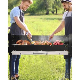 Barbecue Charcoal Grill, Stainless Steel Folding Portable BBQ Tool Kits for Outdoor Cooking Camping Hiking Picnics Tailgating Backpacking or Any Outdoor Event (Large)