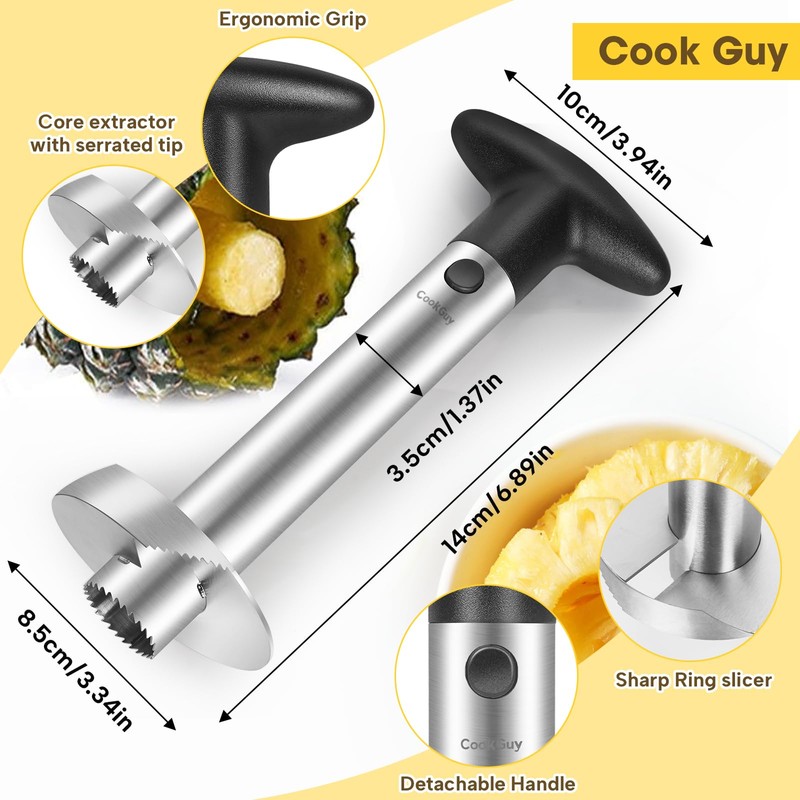 Cook Guy Round Handle Pineapple Corer and Slicer Set -