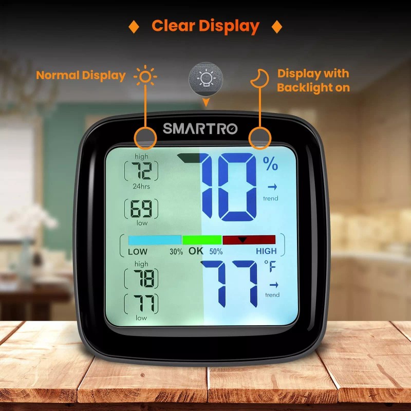 SMARTRO SC42 Professional Digital Hygrometer Indoor Thermometer Room Humidity...