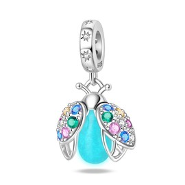 LONGLUCK 925 Sterling Silver Charms for Bracelets Necklaces 5A Cubic Zirconia Beads Charms Dangle Pendant,Jewelry Beads Gifts for Women