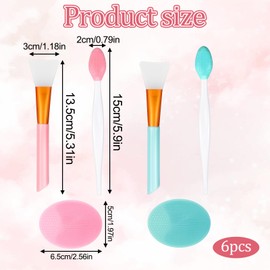 Piriuuo 2 Pcs Silicone Face Scrubber, 2pcs Lip Scrub Brush 2 Pcs Face Mask Brush Double Sided Lip Exfoliator Brushes Soft Faces Mask Applicator Faces Cleansing Brushes for Blackhead Acne Pore Care