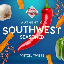 Dot's Homestyle Pretzels 5 Ounce Snack Size Individual Packs Seasoned Pretzel Twists (Southwest, 5 Ounce (Pack of 10))