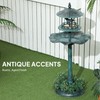 Outsunny 3-in-1 Garden Bird Bath Bowl Pedestal with Bird Feeder,