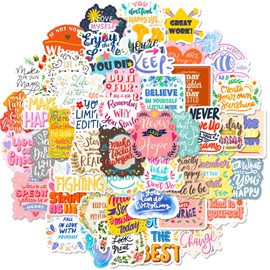 Cipszoely Preppy Stickers for Laptop Motivational Aesthetic Stickers for Adults Girls, 50pcs Laptop Stickers for Kindle Reading Booktok Stickers Positive Colorful Stickers for Water Bottles Book