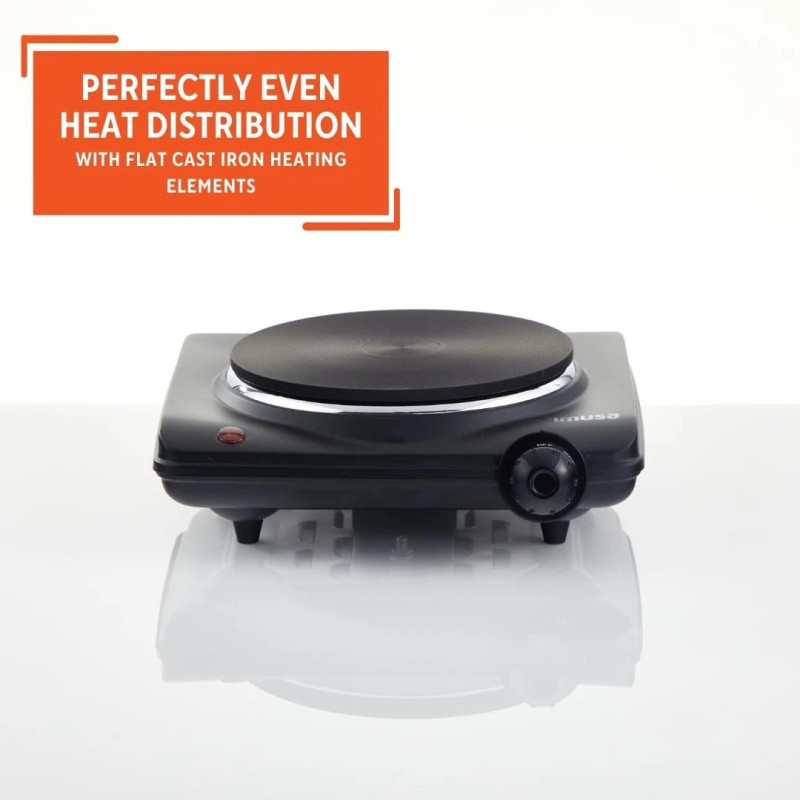 IMUSA Single Black Countertop Hot Plate Compact Portable Cooking Solution
