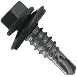 14 x 7/8" Hartford Green - Stitch Tek Metal to Metal Type #1 Roofing Screws - Hex Washer Head - Drill Point - 9/16" EPDM Washer. 1 x 250 Count Bag - 250 Screws