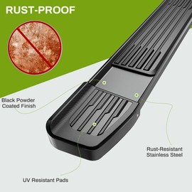 AUTOSAVER88 6 Inches Running Boards Compatible with Dodge Ram 2009-2018 1500 (Including 2019-2024 1500 Classic), 2010-2024 Ram 2500/3500 Crew Cab, Black Side Steps Stainless Steel Nerf Bars