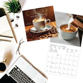 Graphique 2026 Coffee Wall Calendar | 12” x 12” | Thick Paper | Home & Office Organizer | Large Monthly Grid | 3 Languages & Marked Holidays | 4 Month Preview Page for 2027