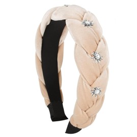 Oktoberfest Women's Hair Band Beige Headband Dirndl Hair Band Oktoberfest Women's Braided Hair Band Costume Jewellery Hair Band Braided Dirndl Hair Band Braided Velvet