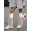Urieo Faux Fur Warm Leg Warmers Furry Grey Knitted Long