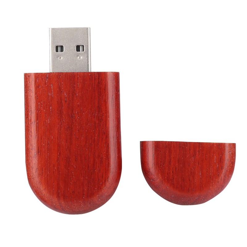 Oval Rosewood Wooden USB 2.0 Flash Memory Drive Storage Stick