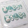 Mint Rabbit Handmade Nail Tips - Short Oval / 민트