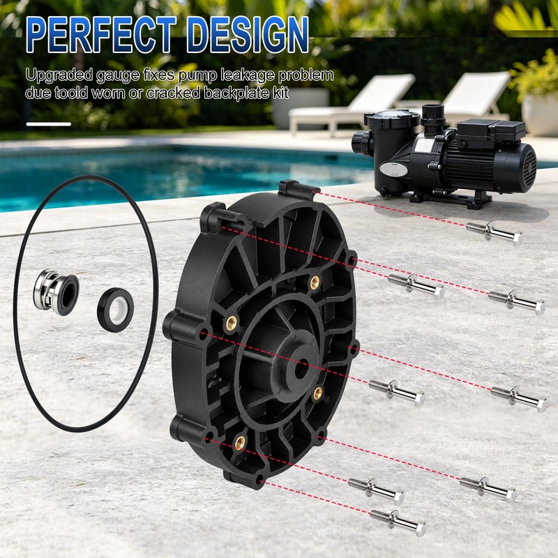 R0445200 Pool Pump Backplate Replacement Kit with Mechanical Seal, O-Ring