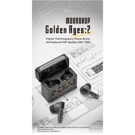Moondrop Golden Ages 2 MD-TWS-039 Auriculares TWS ANC Bluetooth 6.0 LDAC VDSF con ganancia de salida ajustable para Gaming