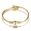 OutstandLong Gold Initial Letter M Cuff Bracelets Women Girls Heart