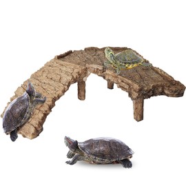 Fhiny Turtle Basking Platform, Tortoise Floating Dock Reptiles Habitat Climbing Ramp Fish Tank Turtle Resting Platform Aquarium Landscaping Decor for Small Reptile Frog Newts Terrapin