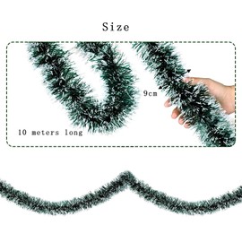 ASOPFYUM Tinsel Christmas Decorations, Christmas Tree Tinsel 10m X 1 PCS, Christmas Tree Hanging Decorations, Wreaths, Weddings, Birthdays, and Party Supplies, Thick Tinsel Garland