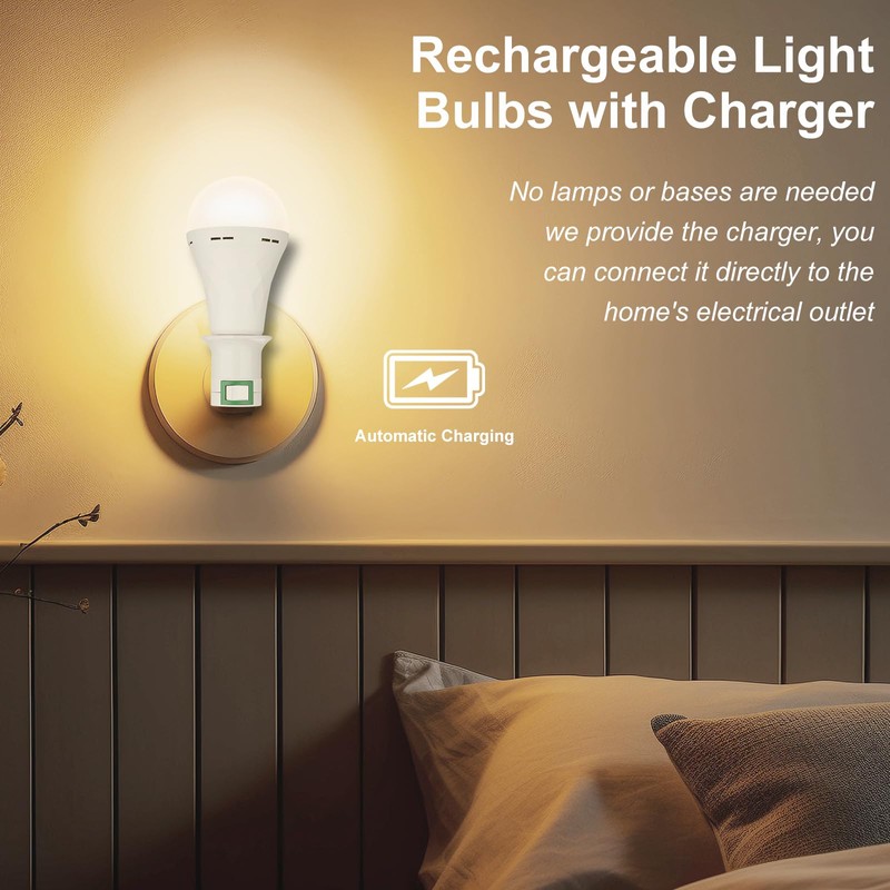 Ostwiki 10 Pack Rechargeable Light Bulbs, Emergency Light Bulbs for
