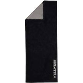 Delindo Lifestyle Wellness Sauna Towel, Black / Grey, XXL Terry Towelling Sauna Towel for Men and Women, 550 g/m², Cotton, 80 x 200 cm