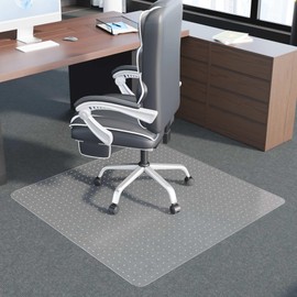100pointONE Office Chair Mat for Low Pile Carpet Floor, Clear Carpet Chair Mat for Home & Office, Sturdy Floor Mat for Office Chair 48"x48"
