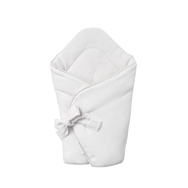 Cotton & Sweets Muslin Baby Horn | White Bubbles