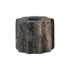 Bloomingville Carved Travertine Taper Holder, Grey