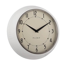 LS-LebenStil Vintage Metal Wall Clock Cream White 23 cm Kitchen Clock Office Clock Round Retro Nostalgia in Bedroom Hallway Office Kitchen Living Room Dining Room Quiet Silent No Ticking with Large