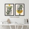 SIGNWIN Poster Set Mid-Century Green Desert Plant Palm Leaf Polygons