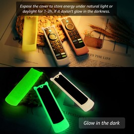 Wevove 3 Packs TV Stick Remote Cover Glow in The Dark,Tvstick Cover for Voice Remote 4k/4k Max/Lite(3rd Gen) 2021 Release, Anti Slip Protective Sleeve Case with Lanyard