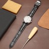 Moran Genuine Leather Watch Band, Quick Release, Polished, Deployment Buckle,