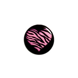 Pink Animal Tiger Print Heart Button Pin for Backpacks or Jackets 1 Inch 76-17