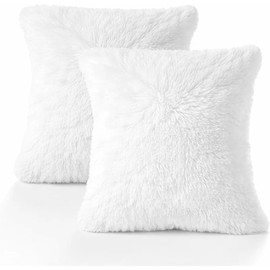 KYEDGC 2Pcs White Cushion Covers, Decorative Pillows for Bed, 45x45 Cm Cushion Covers