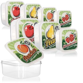 com-four 8-Piece Fruit Storage Containers Set - Lunch Boxes in 4 Sizes - Storage Box for Camping, Picnic and Travel - Plastic Storage Container