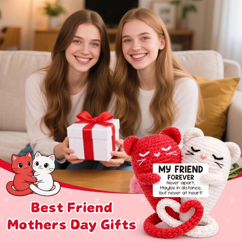 Buouforau for Women,Crochet Hug Cat Gifts Bestie BFF Coworker