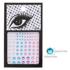 Outanaya 6sheets Temporary Tattoo Face Gems Rhinestone Sticker for Face Body Art Easy Apply Festival Accessories