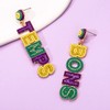 Beaded Mardi Gras Earrings for Women Purple Green Gold Earrings